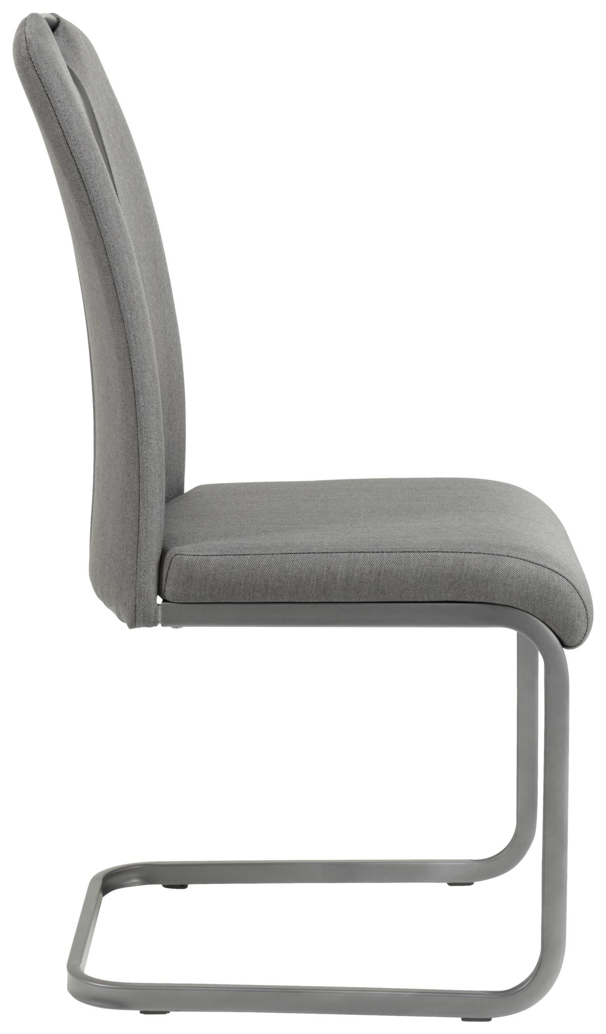 Schwingstuhl Amber Anthrazit/ Grau Gepolstert 2er-Set - Anthrazit/Grau, MODERN, Textil/Metall (43/98/56cm) - MID.YOU