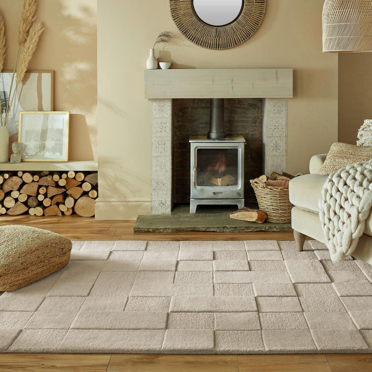 Wollteppich Checkerboard Beige B: 200 Cm - Beige, Basics, Textil (200/290cm)