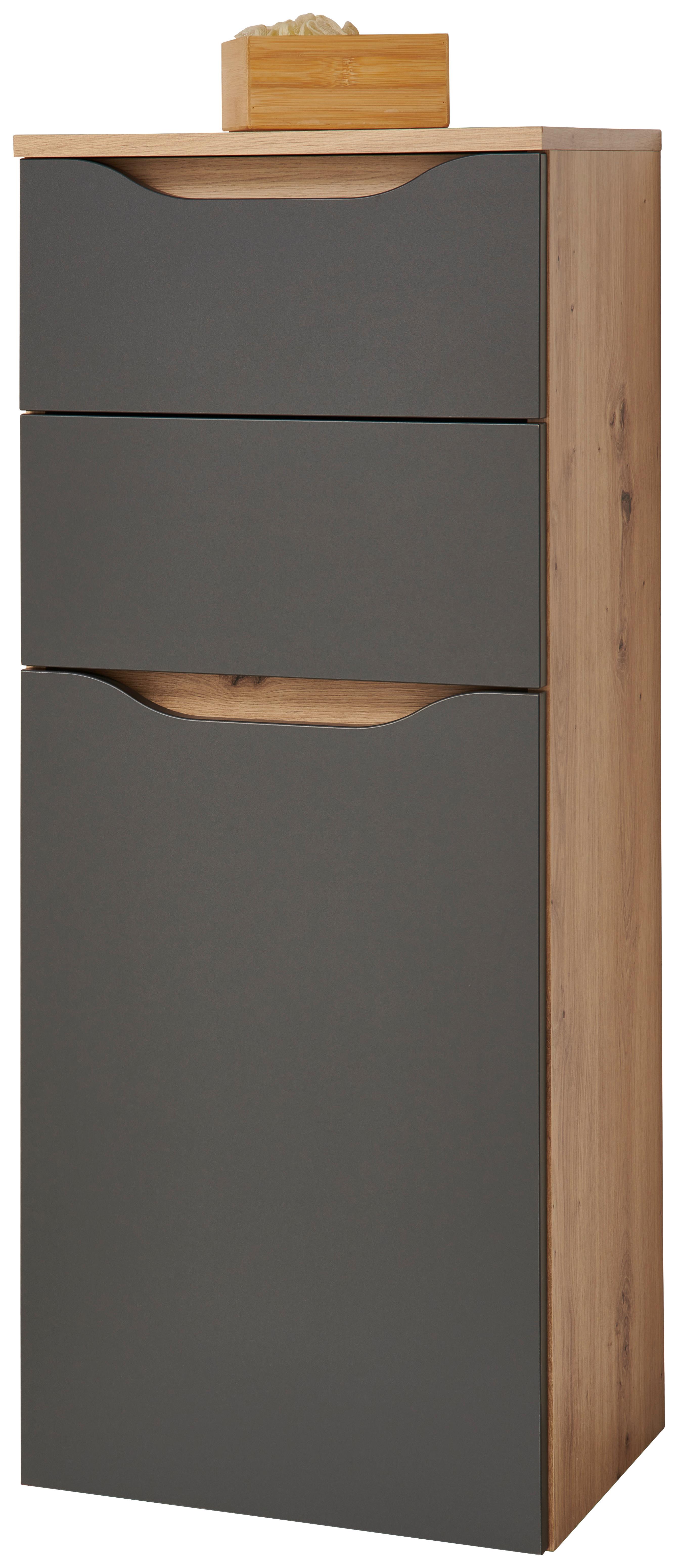 Unterschrank Mit Softclose Giga B: 40 cm, Eiche/Anthrazit - Eichefarben/Anthrazit, MODERN, Holzwerkstoff (40cm)