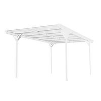 Přístřešek na auto CARPORT 15m2 - bílá, Basics, kov/plast (305/232/503cm)