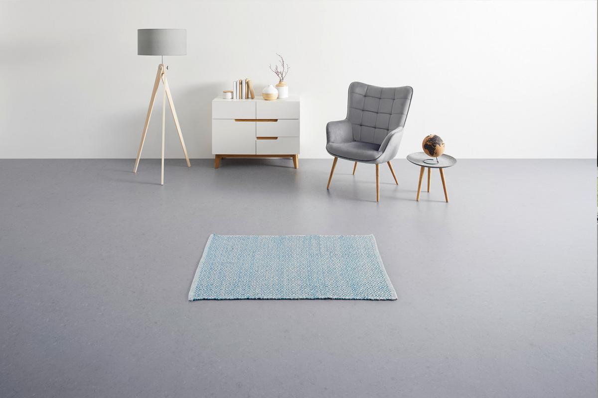 RUČNE TKANÝ KOBEREC Carola 1, 60/120cm, modrá - modrá, Basics, textil (60/120cm) - Modern Living