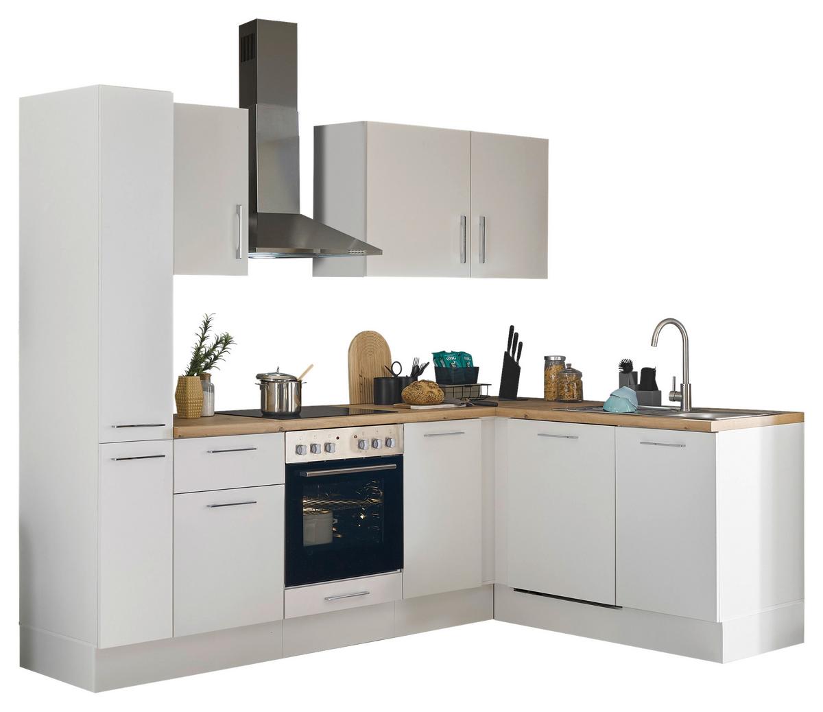 Eckküche Turin Weiß/Eiche Dekor 250x175 cm - Weiß/Eiche Artisan, Basics, Holzwerkstoff (250/175cm) - MID.YOU