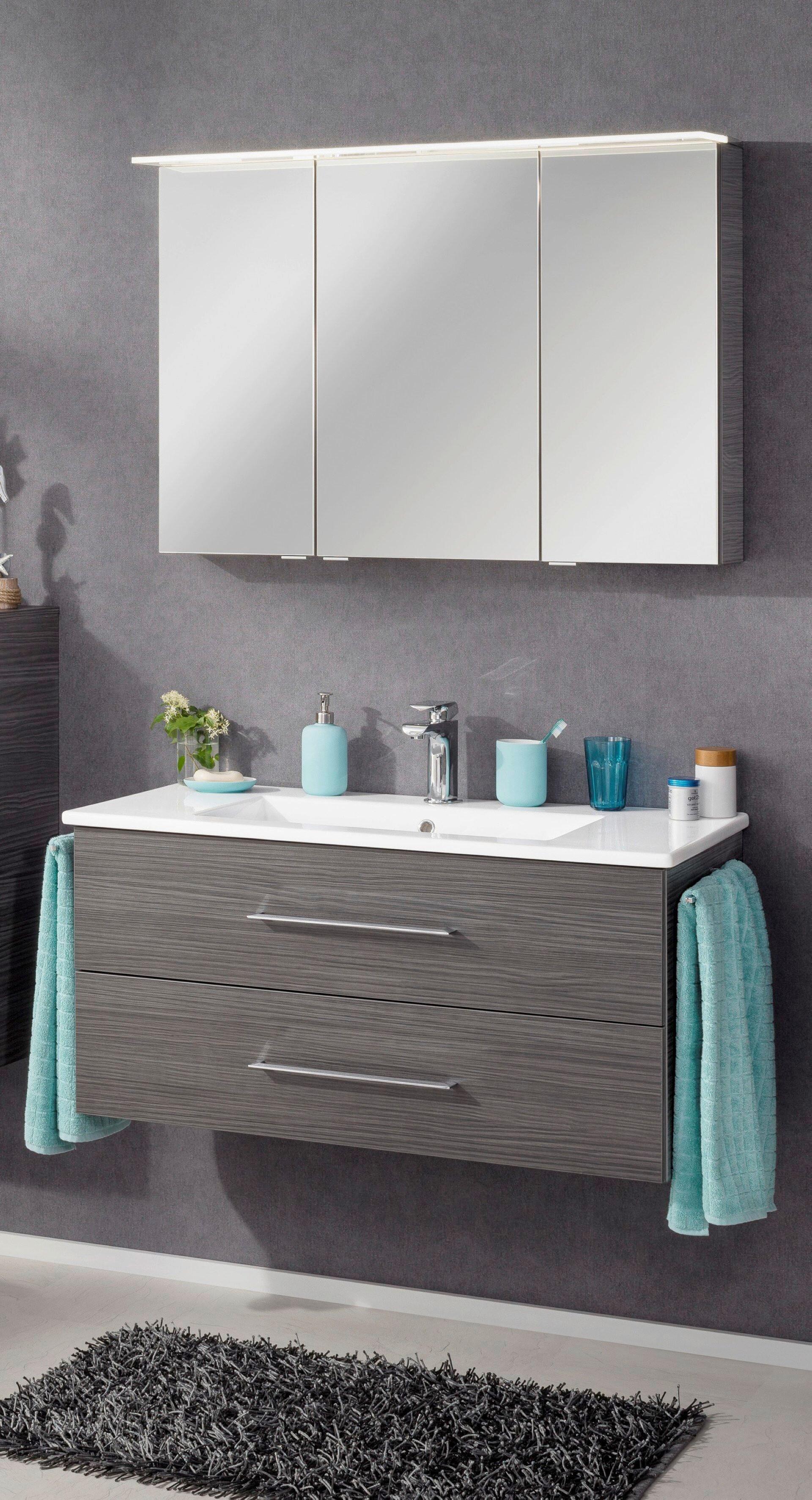 Badezimmer B.Perfekt Eichefarben 3-Teilig - Eichefarben/Weiß, Basics, Glas/Keramik (102cm) - MID.YOU
