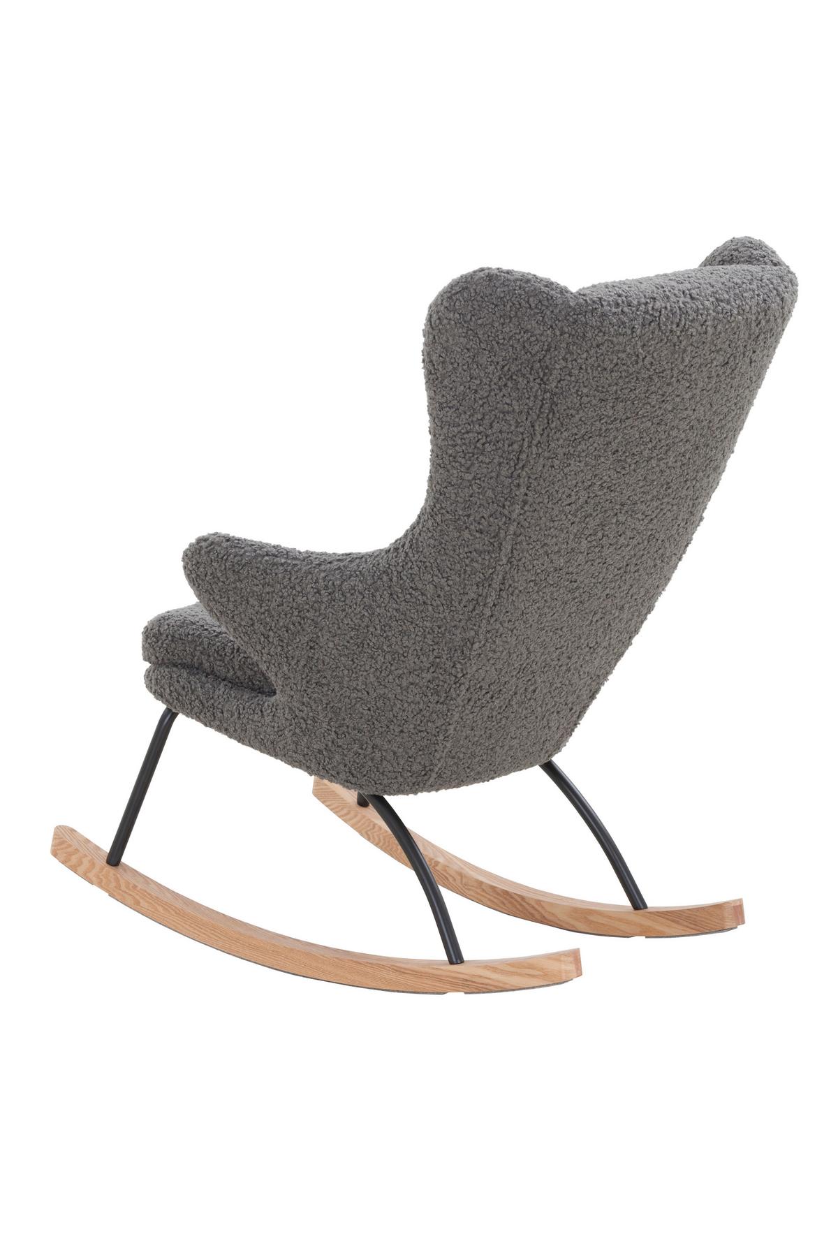 Schaukelstuhl Grau B: 66 Cm - Eichefarben/Schwarz, MODERN, Textil/Metall (66/106/104cm) - Livetastic