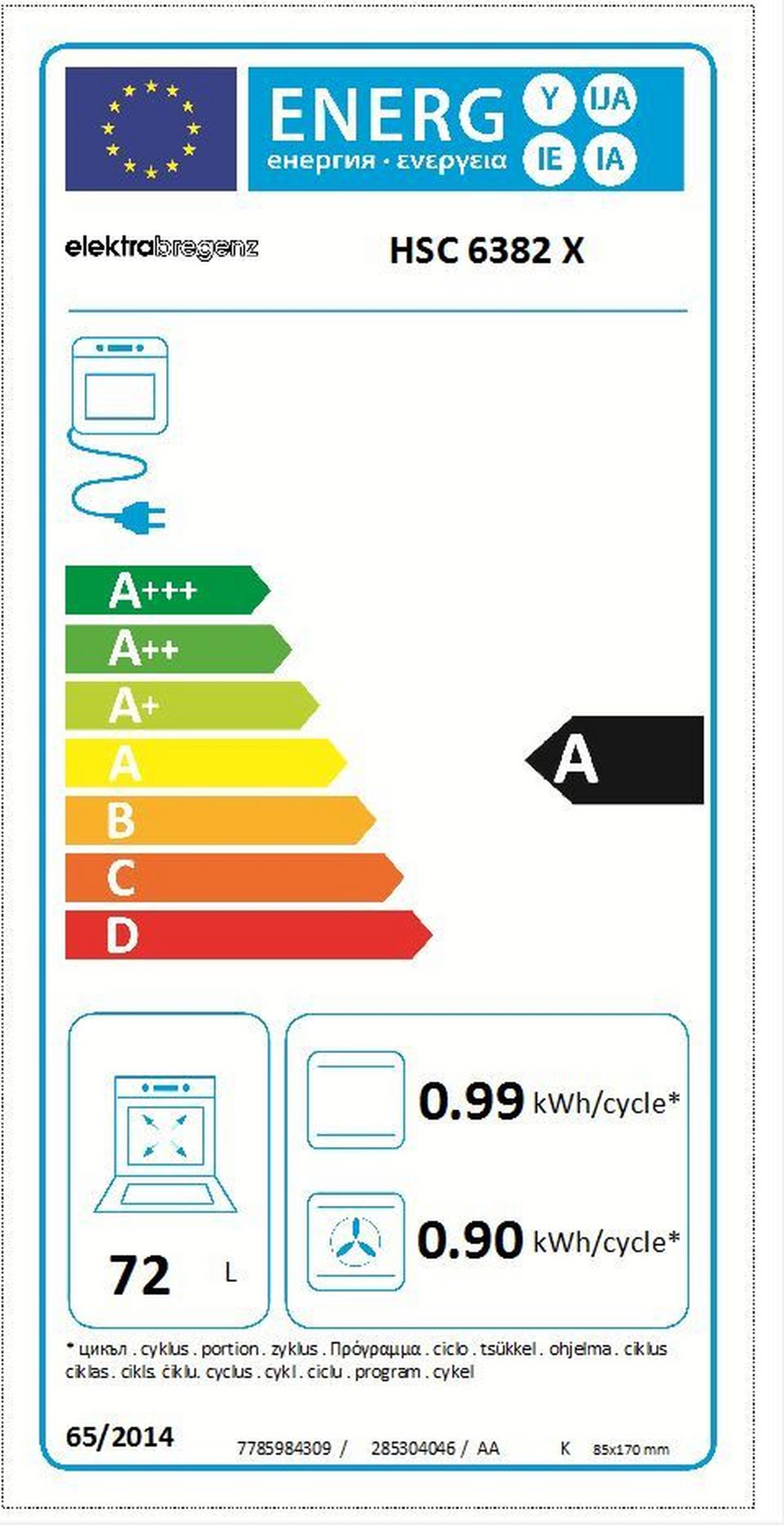 Elektro-standherd Hsc 6382 X Glaskeramik B: 60 Cm Edelstahl - Edelstahlfarben, Basics (60/85/60cm) - Elektra Bregenz