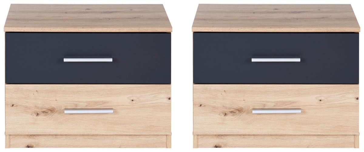 Komplett Hálószoba Szett Katrin *top Ár* - grafitszürke/tölgyfa színű, Konventionell, faalapú anyag - Best Price