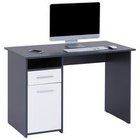 Schreibtisch mit Stauraum B 110 cm H 74cm Palermo - Anthrazit/Weiß, MODERN, Holzwerkstoff (110/74/60cm)