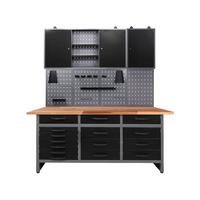 Werkbank-Set Konny B: 160 cm Anthrazit/Grau - Anthrazit/Grau, Basics, Holz/Metall (160/205/60cm)