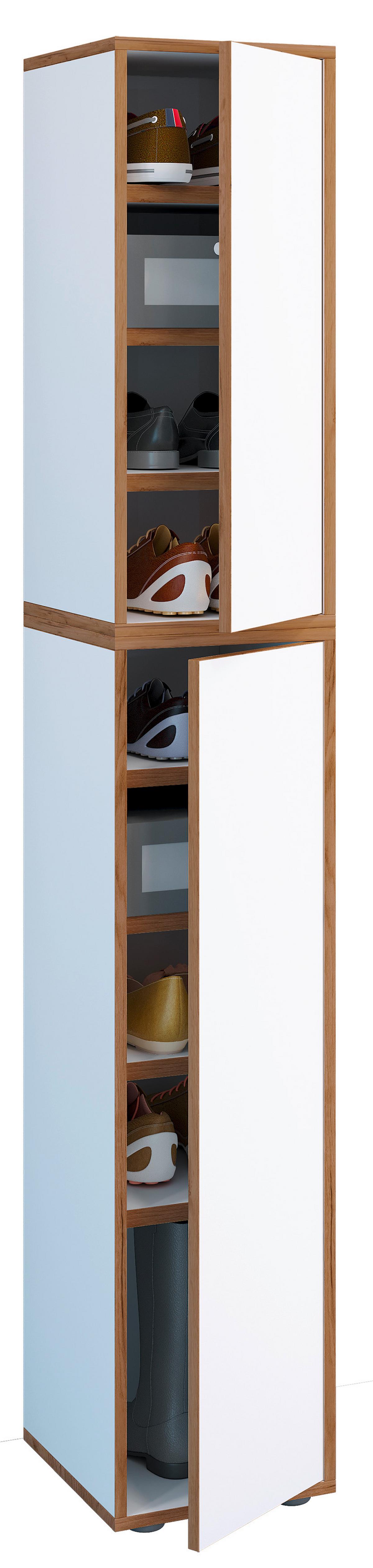 Schuhschrank Salia Honigeiche/Weiß B: 30 cm - Honigeiche/Weiß, Design, Holzwerkstoff (30/183/33cm) - MID.YOU