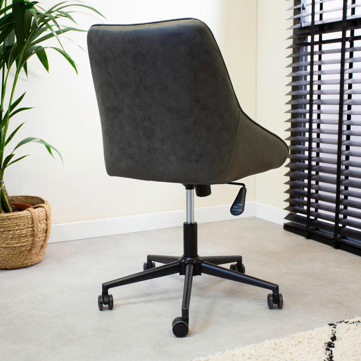 Drehstuhl Kayne - Anthrazit/Schwarz, KONVENTIONELL, Textil/Metall (60/84/64,5cm) - MID.YOU