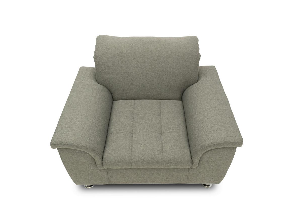 Polstersessel Mit Armlehnen Franzi Webstoff Silberfarben - Chromfarben/Graubraun, KONVENTIONELL, Textil (120/81/105cm) - MID.YOU