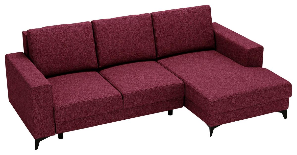 Ecksofa Harvey 244x156 cm mit Schlaffunktion Rot - Rot/Schwarz, Design, Textil (244/156cm) - Livetastic