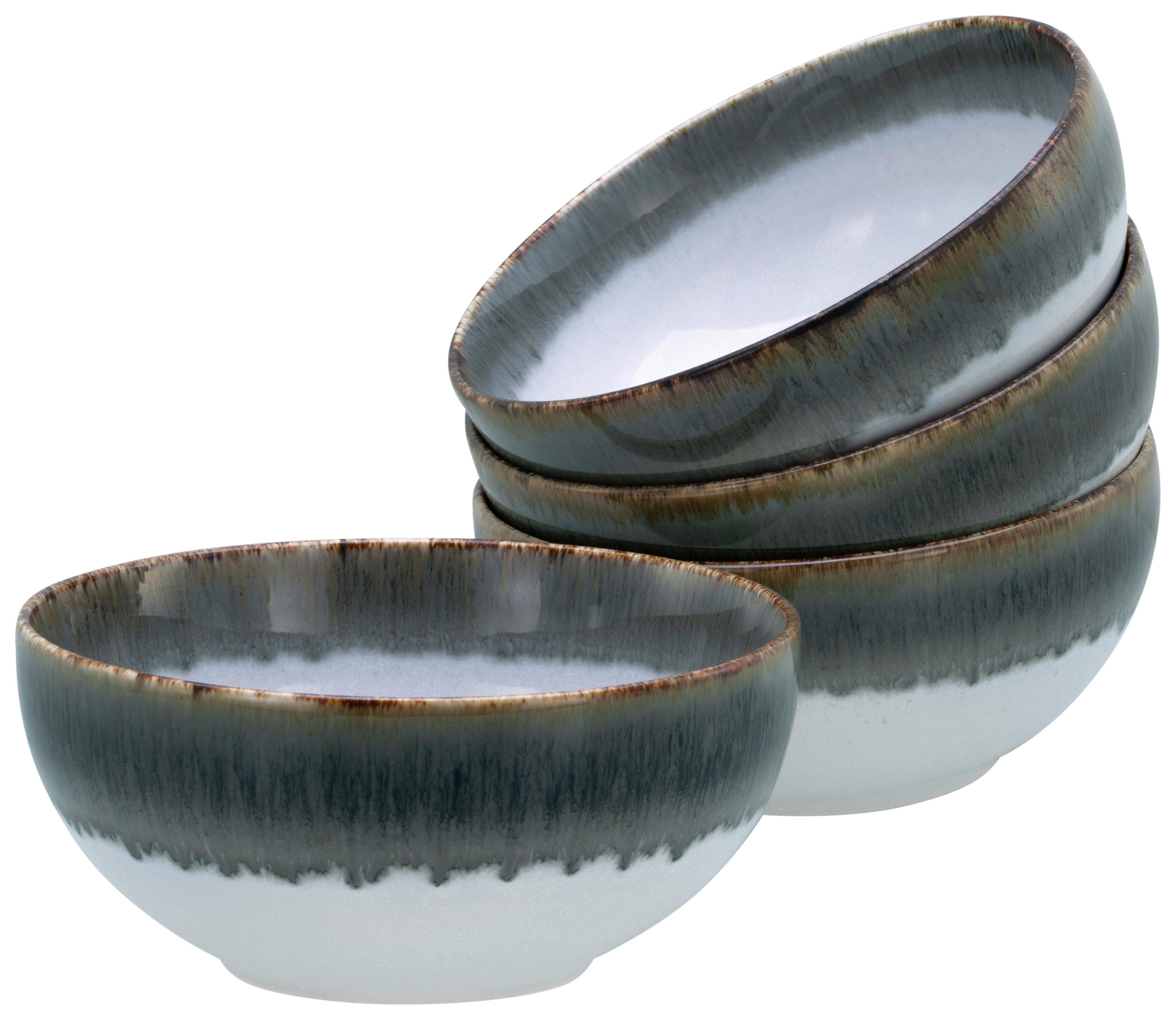 Schüsselset Cascade Weiß/Blaugrau 4-teilig - Blaugrau/Weiß, Design - Creatable