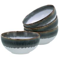 Schüsselset Cascade Weiß/Blaugrau 4-teilig - Blaugrau/Weiß, Design - Creatable