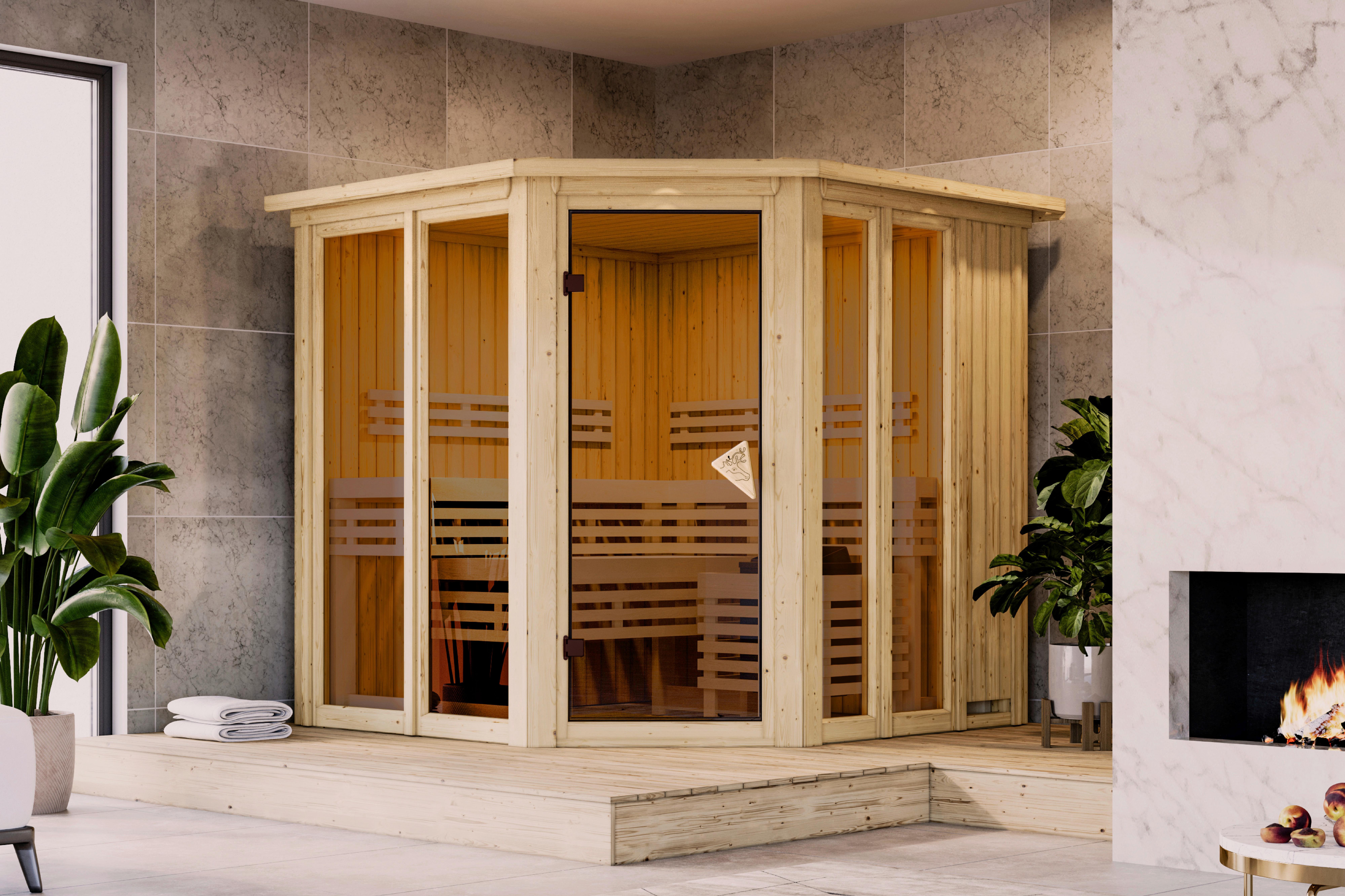 Sauna Kea 1 47325 Kea 1 - Fichtefarben, Basics, Holz (210/202/210cm)