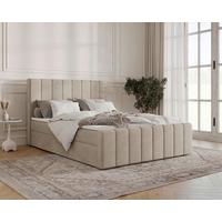 BOXBETT Lila Beige 160x200cm - Beige/Schwarz, MODERN, Holz/Kunststoff (160/200cm) - MID.YOU