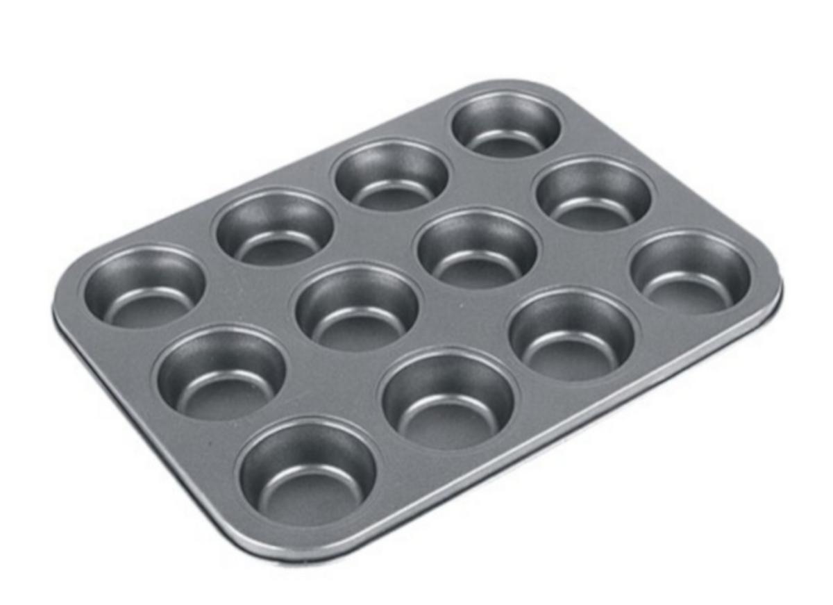 Muffinform Ruth L/b/h: 35/26,5/2,8 Cm Für 12 Muffins - Grau, ROMANTIK / LANDHAUS, Metall (35cm) - James Wood