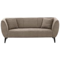 3-Sitzer-Sofa Colori Graubraun Rücken Echt - Graubraun/Schwarz, MODERN, Textil (208/83/88cm) - MID.YOU