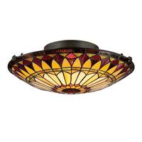 Deckenleuchte West End L: 42 Cm 2-Flammig Mit Glas - Bronzefarben, Natur, Glas/Metall (42/14.8/43.2cm) - Elstead Lighting