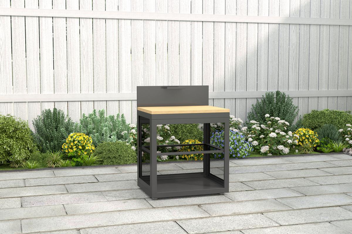 Outdoorküchenregal Origin Anthrazit, Stahl - Anthrazit, Basics, Metall (80/110/60cm) - Gardenson