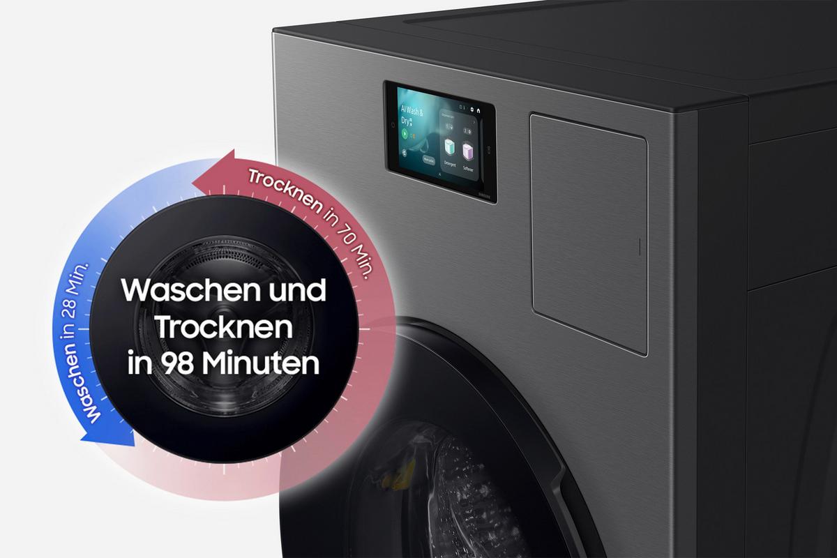 Waschtrockner Wd18db8995bzt2 Eekl: A, Füllmenge Ca. 11 Kg - Anthrazit, Basics, Glas/Kunststoff (60/85/65cm) - Samsung