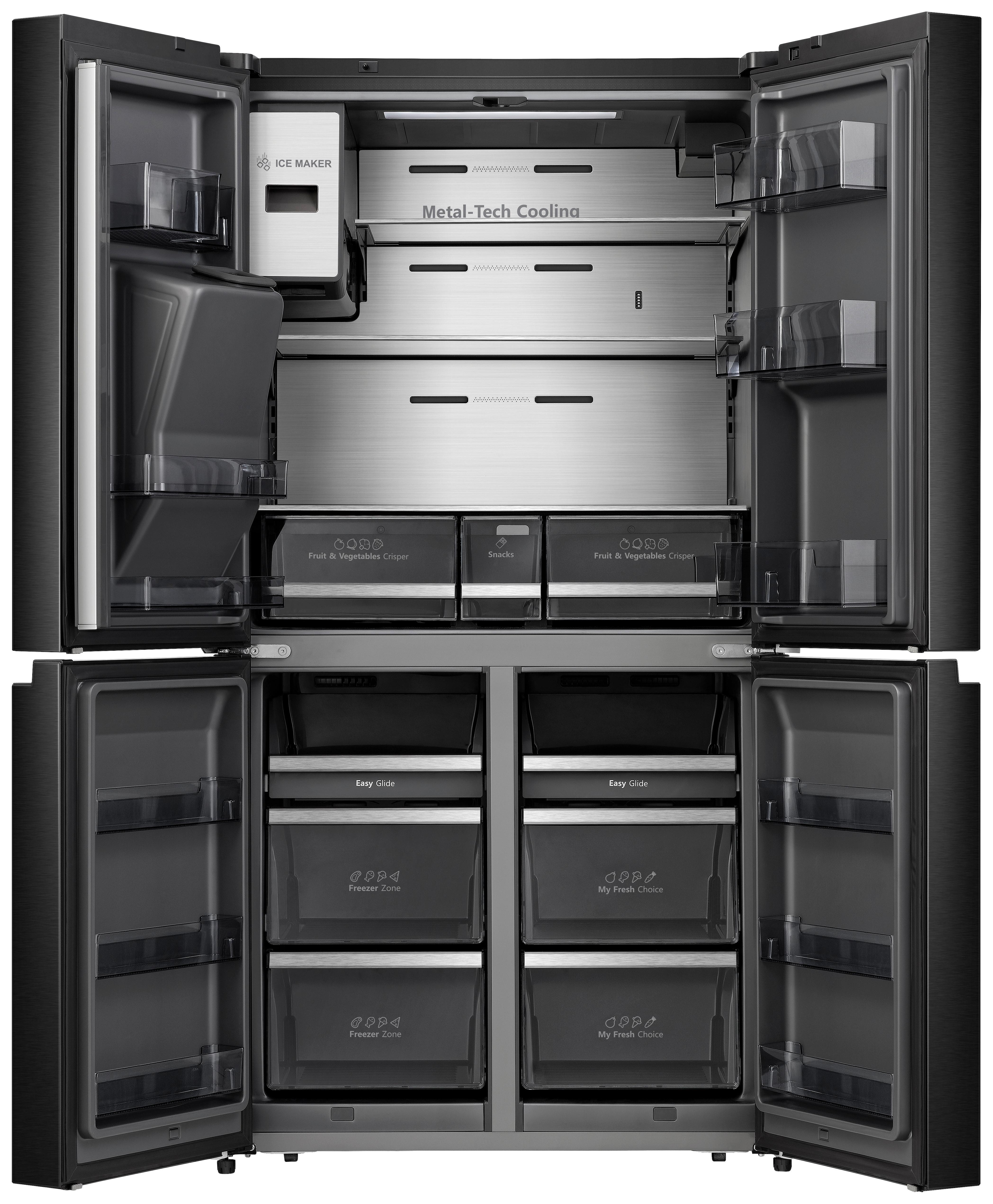 Multi-Door Rq760n4ife - Schwarz, Basics, Metall (91,4/178,5/72,5cm) - Hisense