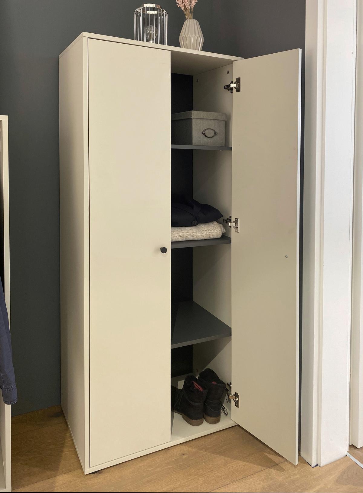 Hochschrank Lovund, Beige B: 65,1 Cm - Beige, Design, Holzwerkstoff (65,1/163,6/41cm) - MID.YOU