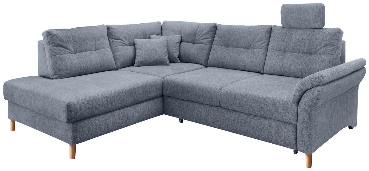 Ecksofa Brizzini Hellblau S: 206x264 Cm - Naturfarben/Hellblau, MODERN, Textil (206/264cm) - Livetastic