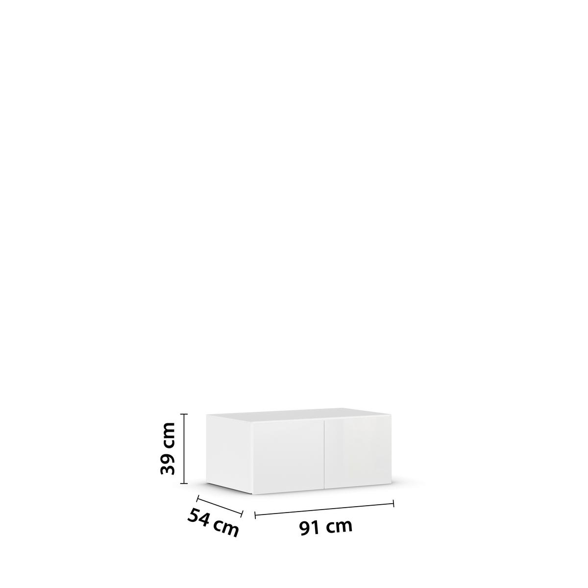 Aufsatzschrank Grifflos 91 Cm Max ,weiß Hochglanz - Weiß Hochglanz/Weiß, KONVENTIONELL, Holzwerkstoff (91/39/54cm) - James Wood