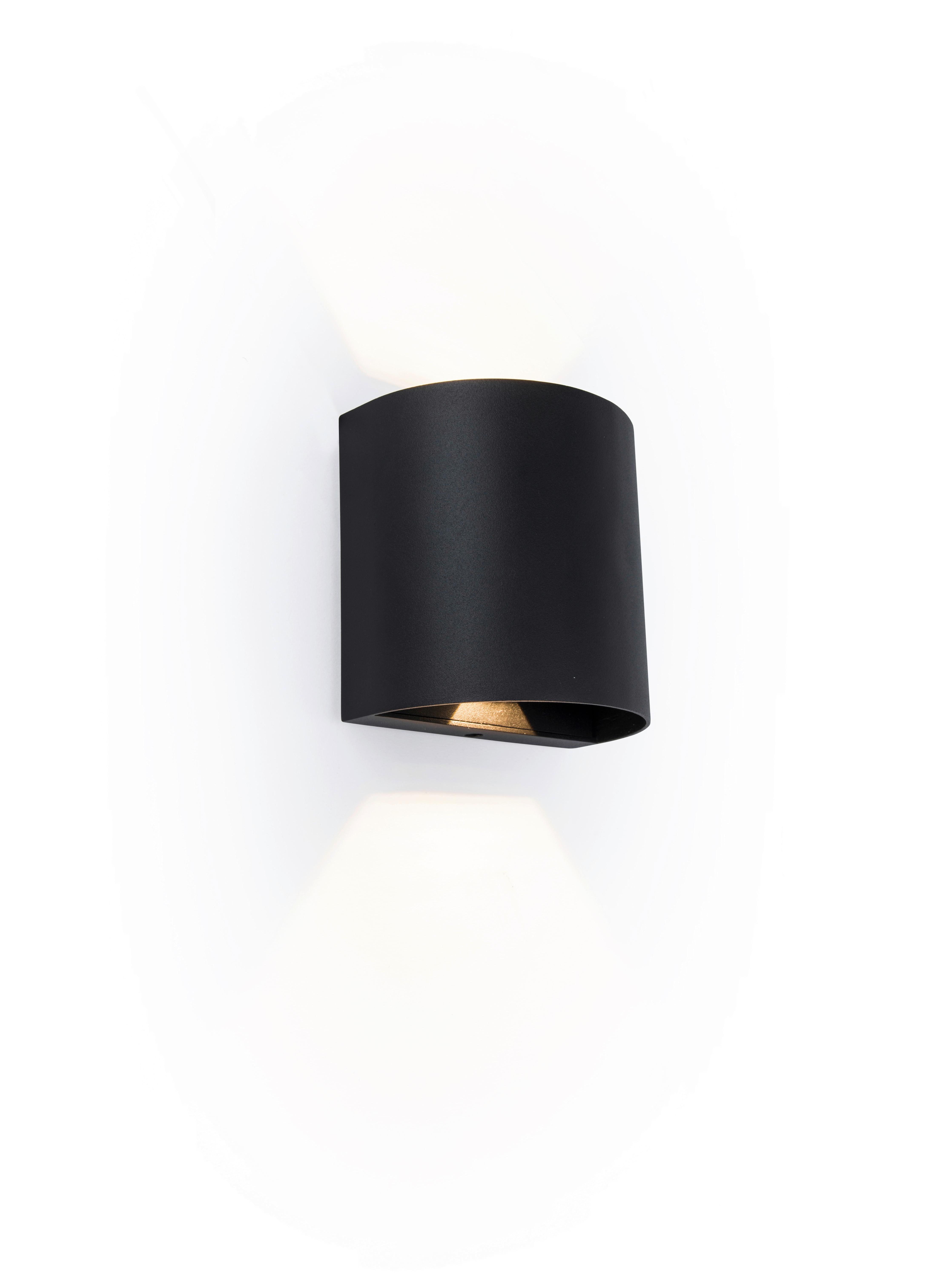 Außenwandleuchte Gemini Beams Schwarz L: 11 Cm - Schwarz, Basics, Metall (11/11/7,3cm)