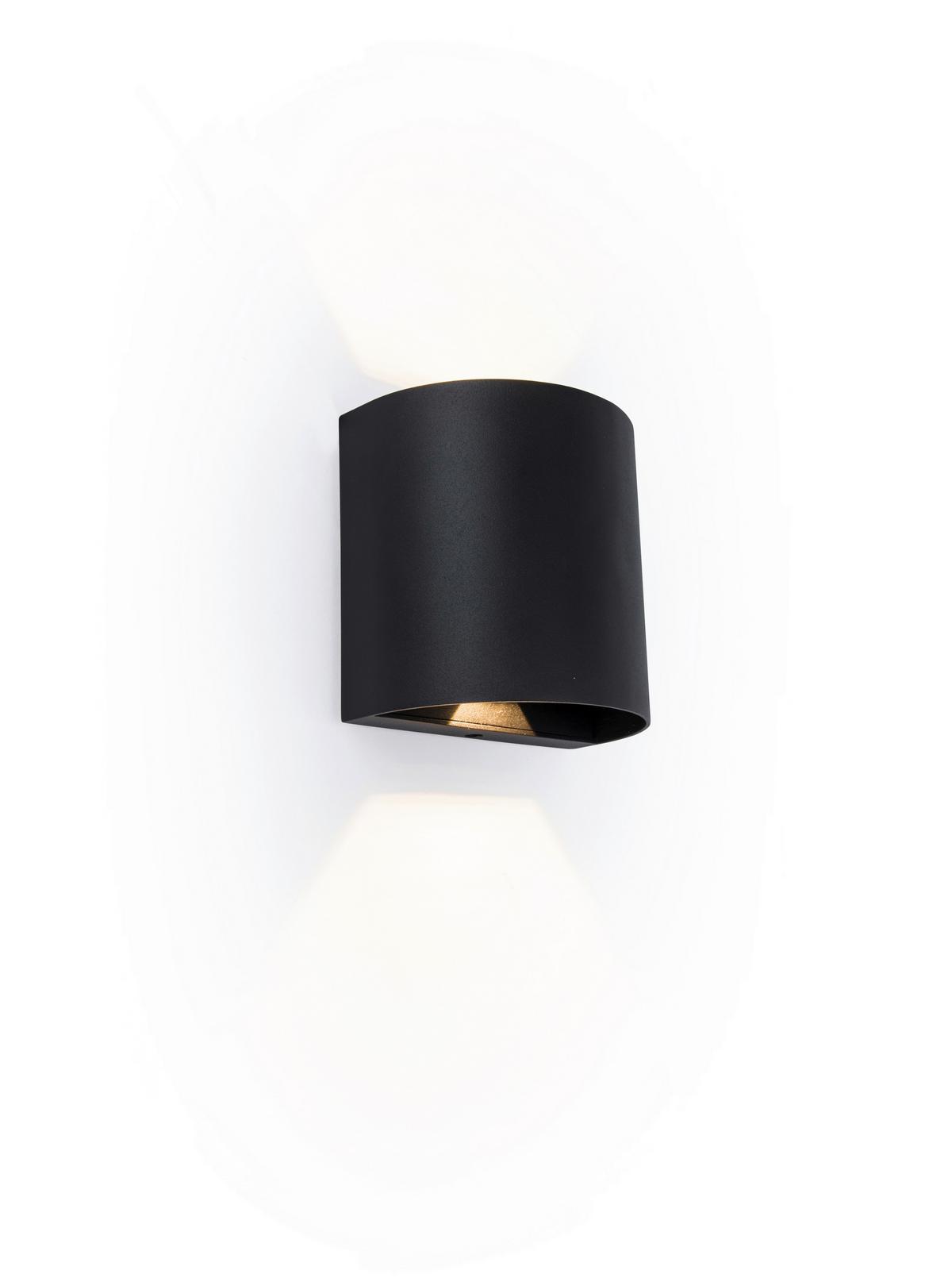Außenwandleuchte Gemini Beams Schwarz L: 11 Cm - Schwarz, Basics, Metall (11/11/7,3cm)
