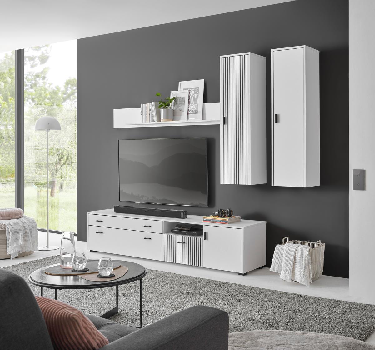 Hängeelement Hudson Weiß B: 33 cm - Weiß, Design, Holzwerkstoff (33/120/30cm) - MID.YOU