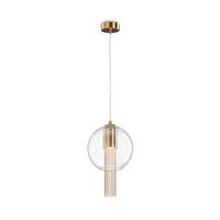 Pendelleuchte Flusso - Transparent/Bronzefarben, Trend, Glas/Metall (20/37cm) - MAYTONI