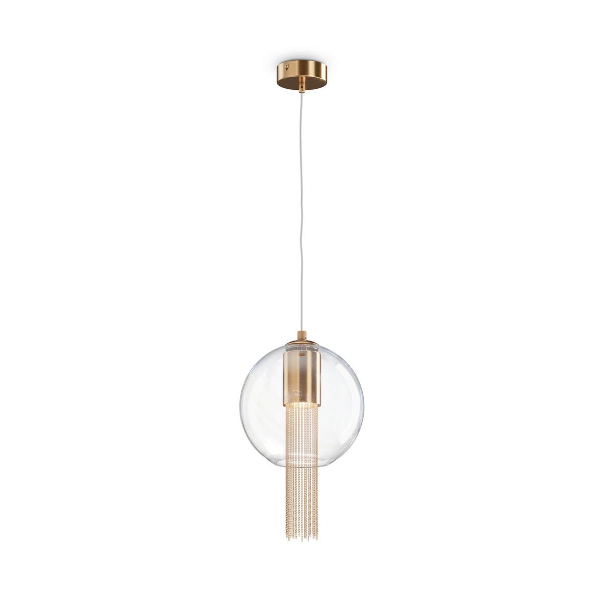 Pendelleuchte Flusso - Transparent/Bronzefarben, Trend, Glas/Metall (20/37cm) - MAYTONI