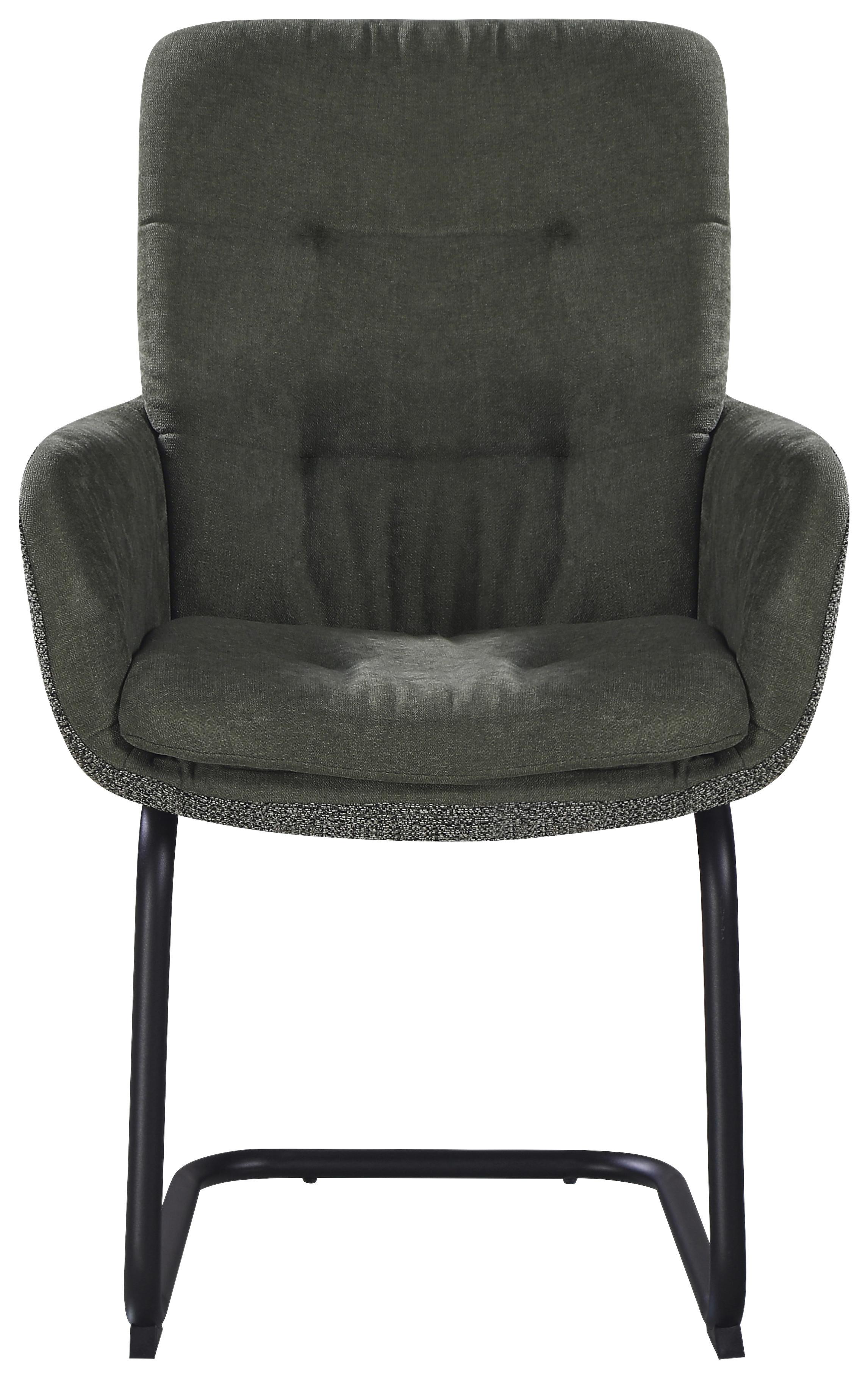 ŽIDLE S PODRUČKAMI NOVA - černá/zelená, Moderní, kov/textil (61/91/65cm) - Premium Living