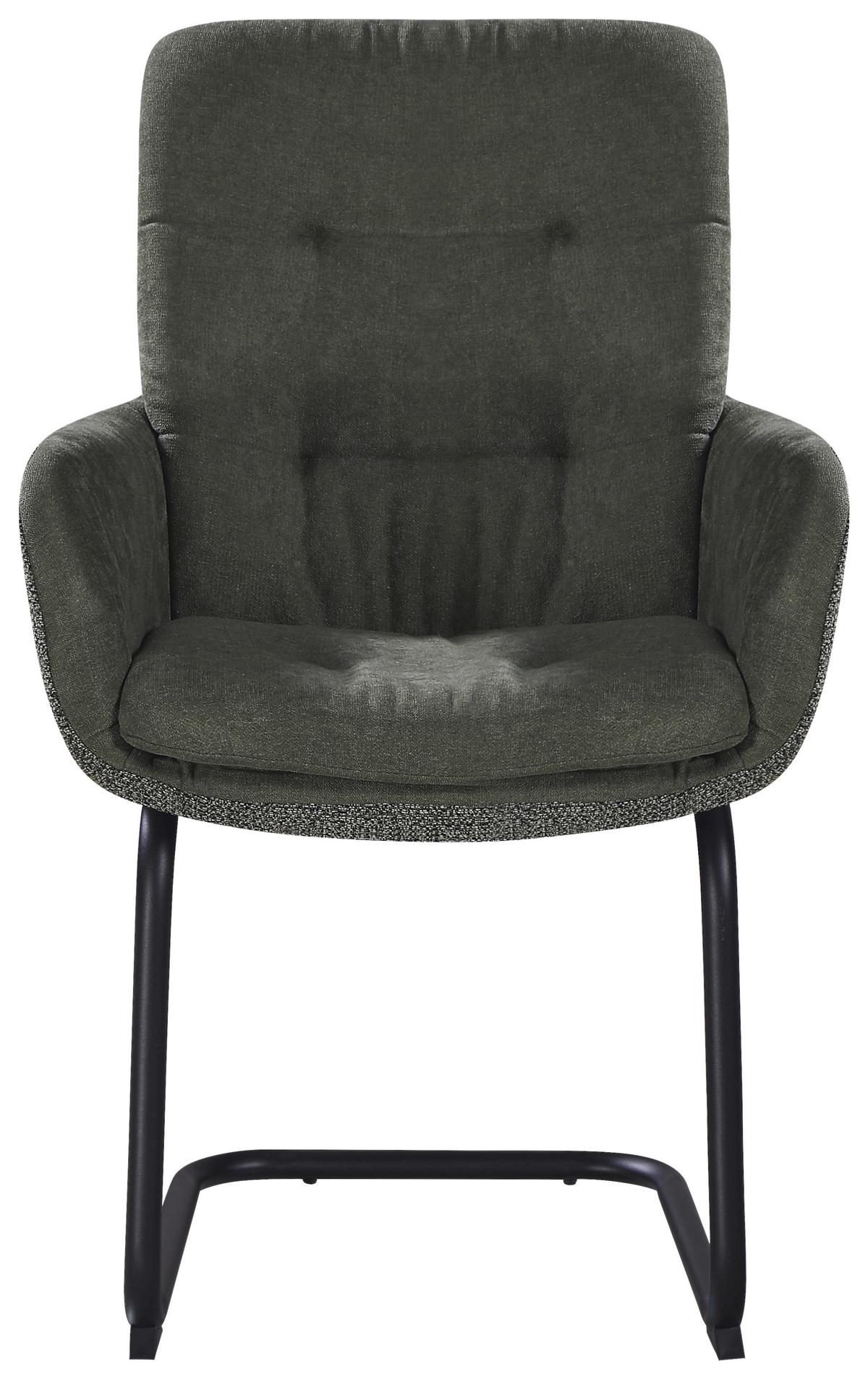 ŽIDLE S PODRUČKAMI NOVA - černá/zelená, Moderní, kov/textil (61/91/65cm) - Premium Living