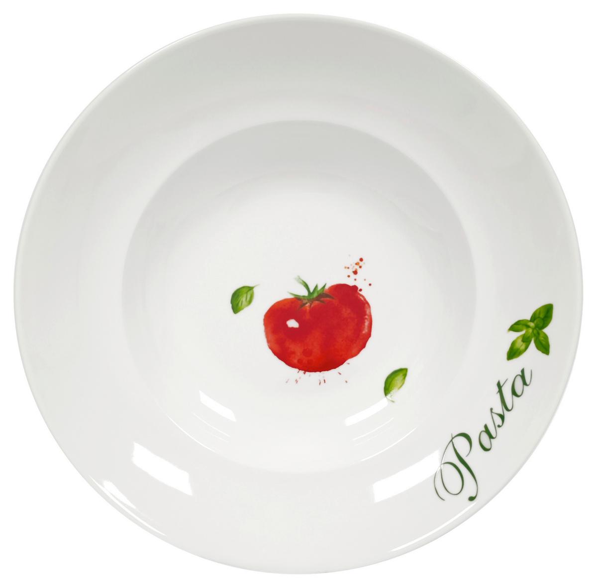 Tésztás Tányér Luigi - piros/fehér, Konventionell, kerámia (26,5/6cm) - Luca Bessoni