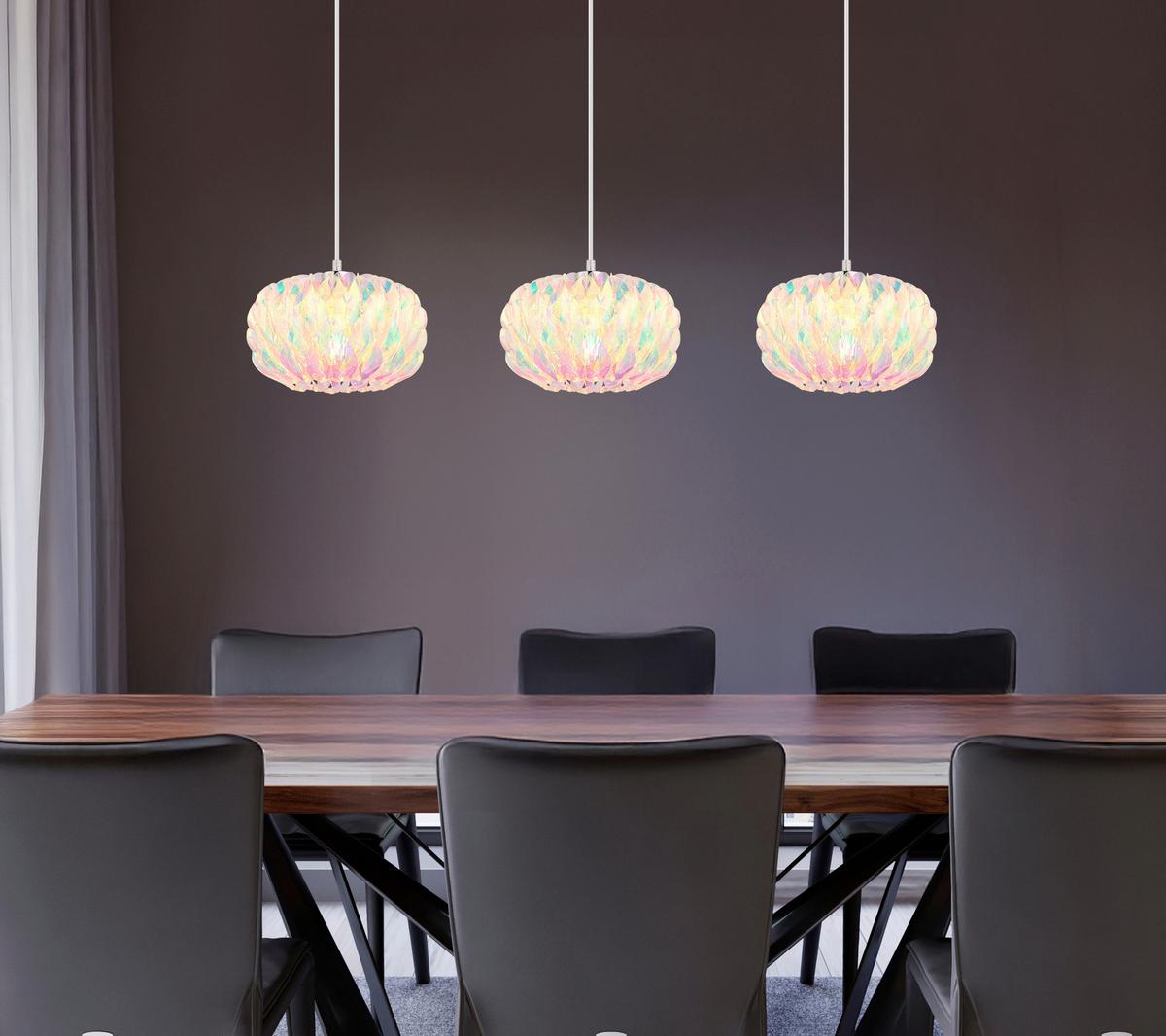 HÄNGELEUCHTE verchromt - Klar/Chromfarben, Design, Kunststoff/Metall (95/25/120cm) - Globo