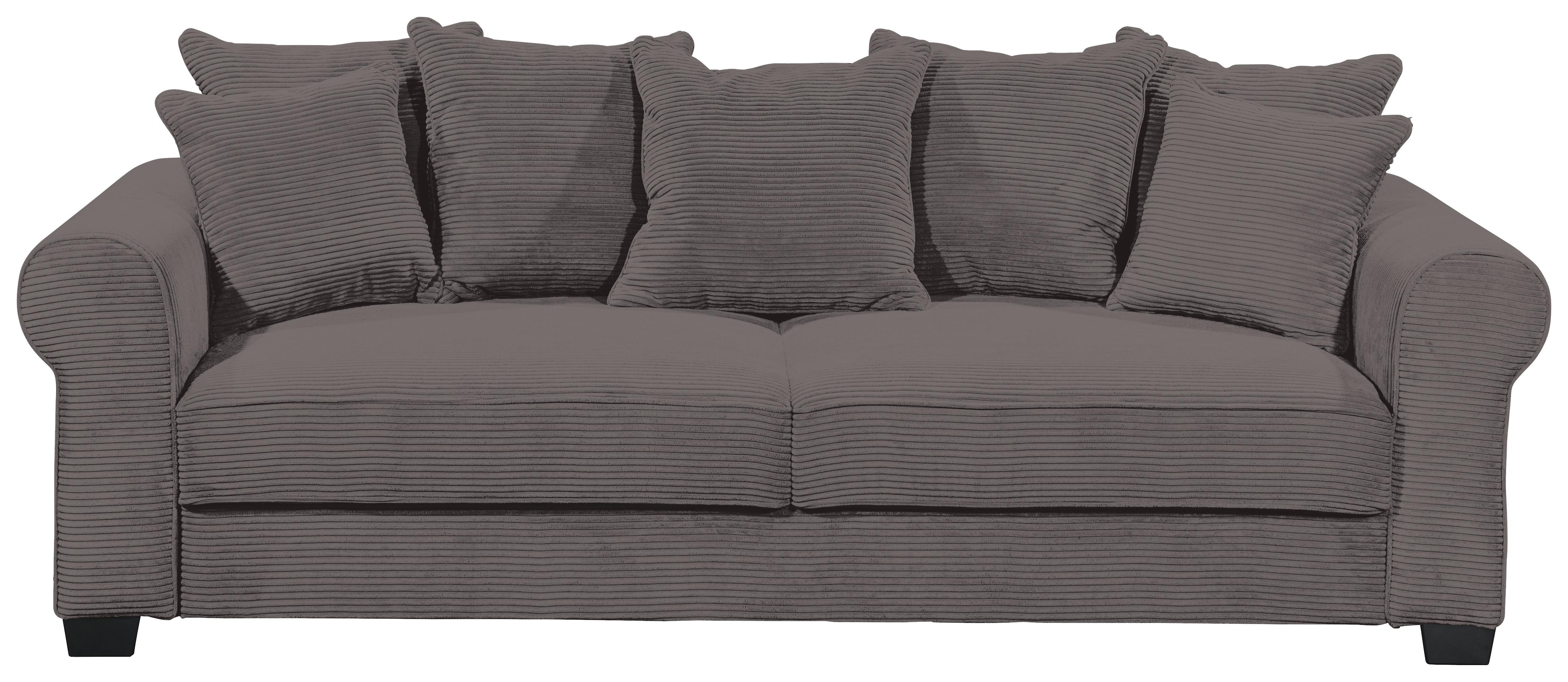 2-Sitzer-Sofa Mit Schlaffunktion Maureen B:250cm - Dunkelgrau/Schwarz, KONVENTIONELL, Textil (250/95/125cm) - MID.YOU