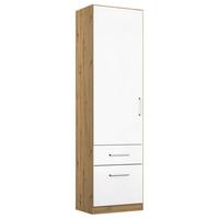 Drehtürenschrank 47 cm Berlin Eiche Dekor/Weiß - Weiß Hochglanz/Eiche Artisan, MODERN, Holzwerkstoff (47/210/54cm) - Rauch Möbel