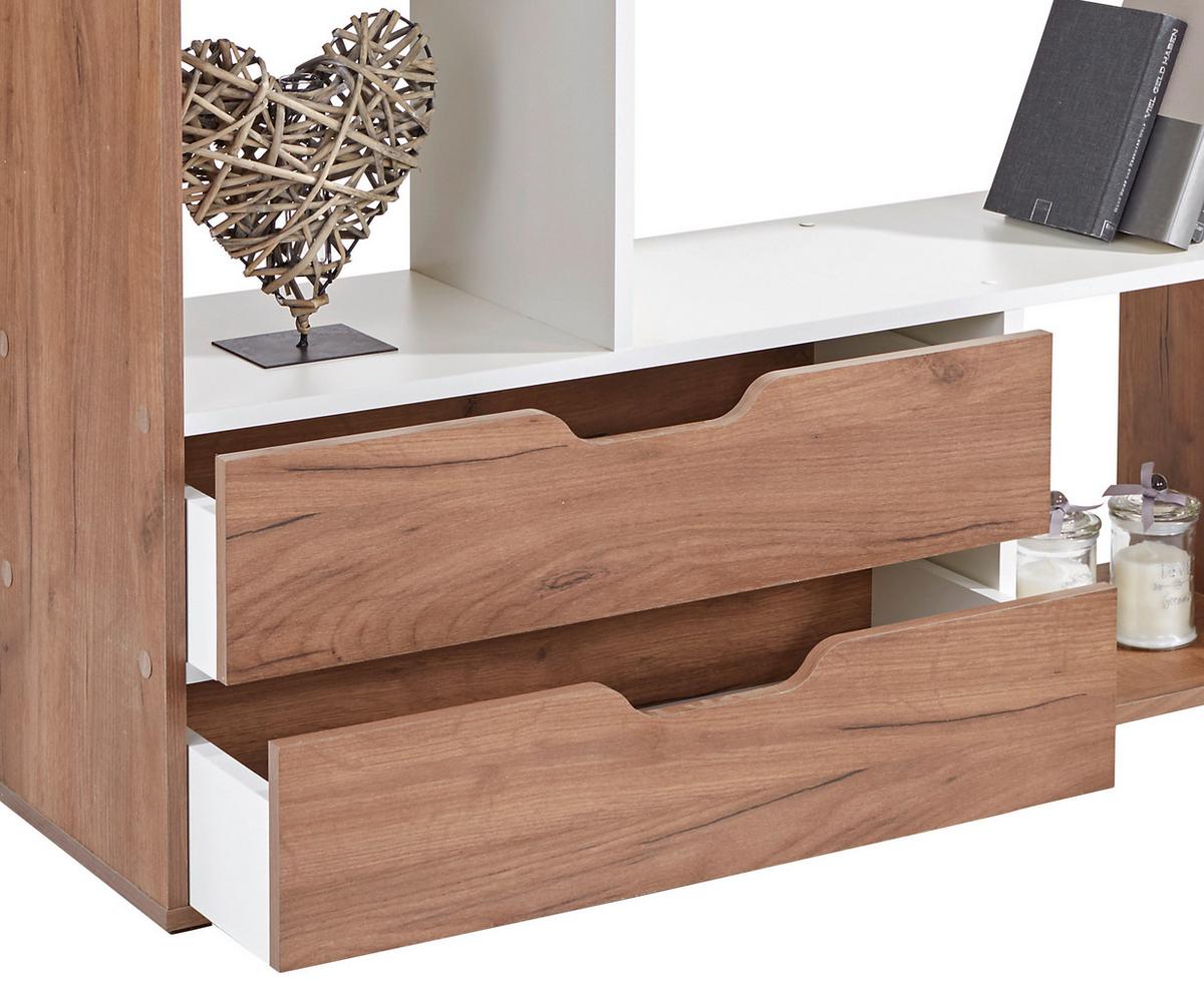 DĚLICÍ STĚNA ROBERTO - tmavě hnědá/barvy dubu, Moderní, kompozitní dřevo (110/185/32cm)