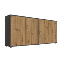 Sideboard Mailand2b: 158cm Eiche Artisan - Anthrazit/Schwarz, MODERN, Holzwerkstoff (158/73/33cm) - MID.YOU