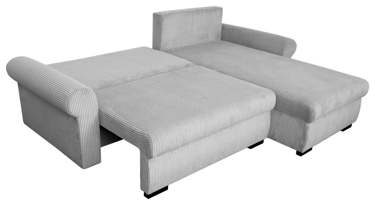 ECKSCHLAFSOFA Vasco, Hellgrau LF: 233x168 cm - Hellgrau/Schwarz, Trend, Textil (233/168cm)