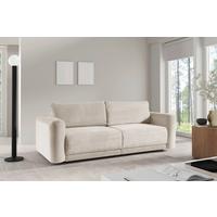 Schlafsofa Norman Creme B: 252cm - Creme/Schwarz, Design, Textil (252/93/167cm) - Livetastic