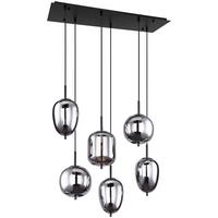 Závěsné svítidlo Jeanette, max. 40 Watt - černá, Moderní, kov/sklo (80/34/120cm) - Premium Living