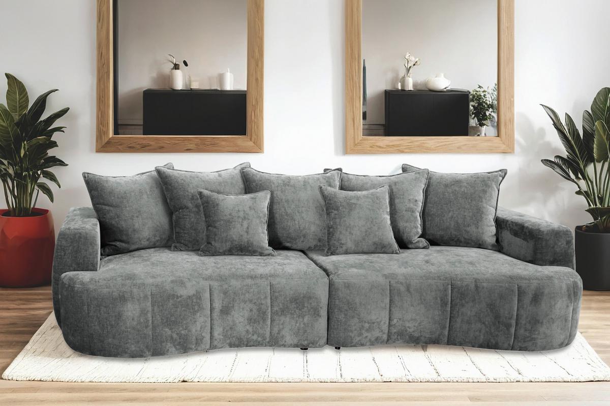 Boxspringsofa Berg - Schwarz/Mintgrün, Trend, Textil (292/71-99/127cm) - Livetastic