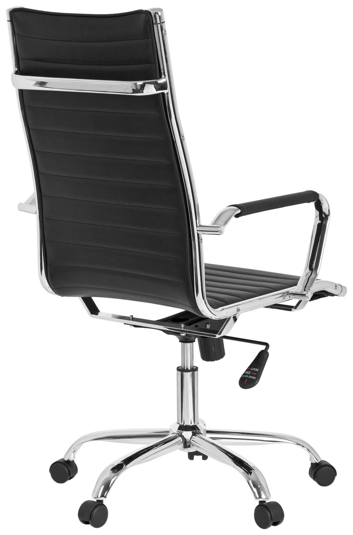 Bürostuhl Vermona Schwarz bis 110 kg - Silberfarben/Schwarz, Basics, Kunststoff/Textil (54/117/43cm) - MID.YOU