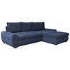 Ecksofa Mit Schlaffunktion Solar Dunkelblau 277x175 Cm - Chromfarben/Dunkelblau, Design, Textil (277/175cm) - Livetastic