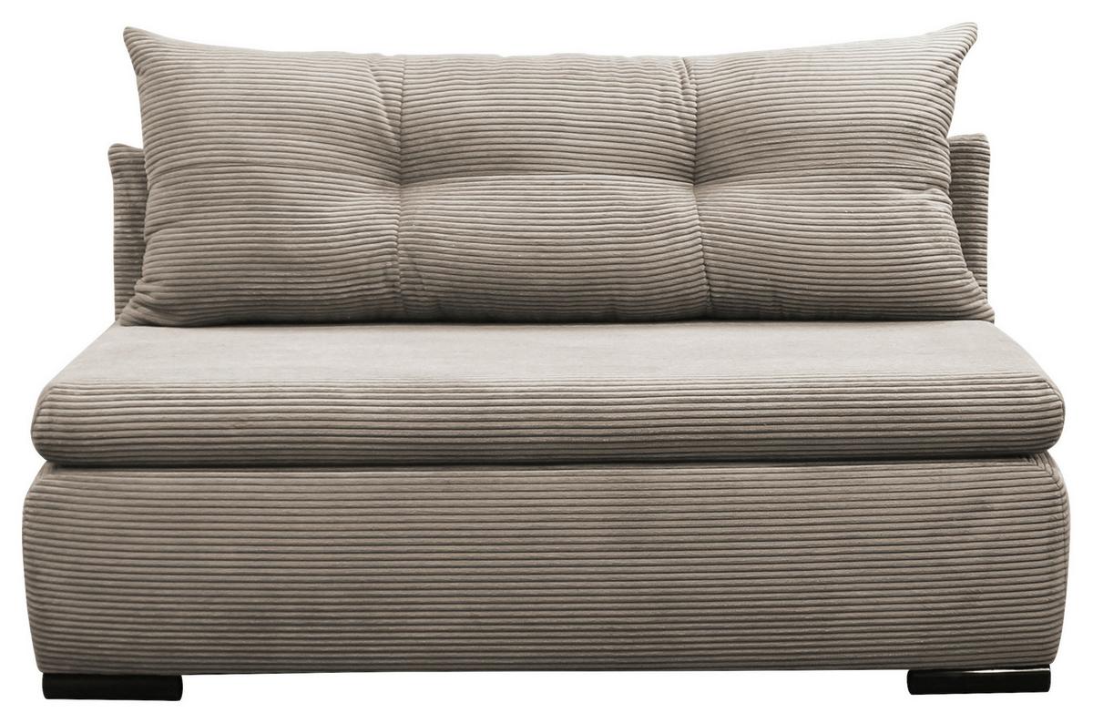 2-Sitzer-Sofa Yellow Mit Schlaffunktion Taupe Cord - Taupe/Schwarz, Design, Textil (154/93/85cm) - MID.YOU