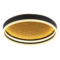Led-deckenleuchte Hedi Schwarz Weiß Goldfarben D:40cm - Goldfarben/Schwarz, Design, Kunststoff/Metall (40/8cm) - Globo